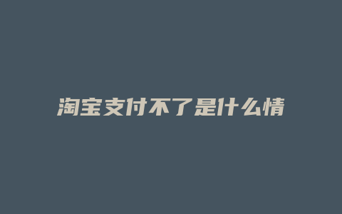 淘宝支付不了是什么情况