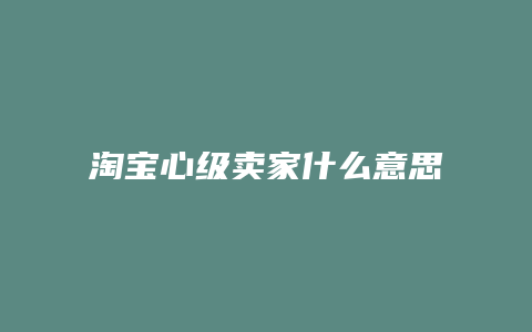 淘宝心级卖家什么意思