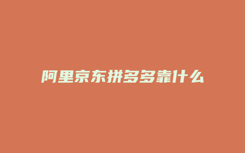 阿里京东拼多多靠什么赚钱