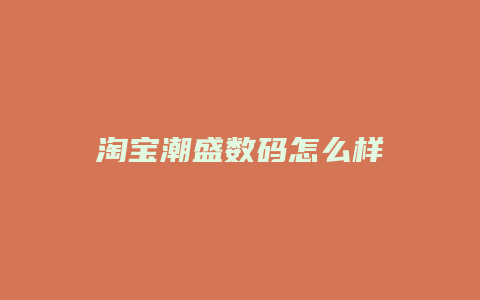 淘宝潮盛数码怎么样