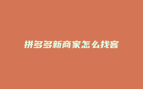 拼多多新商家怎么找客服