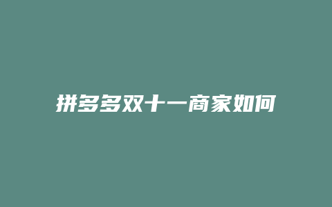 拼多多双十一商家如何投诉