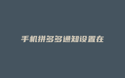 手机拼多多通知设置在哪里