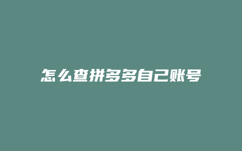 怎么查拼多多自己账号等级