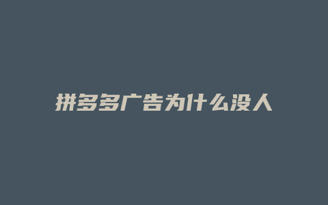 拼多多广告为什么没人查