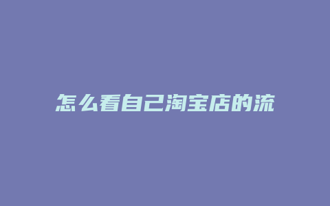 怎么看自己淘宝店的流量