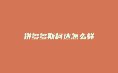 拼多多斯柯达怎么样