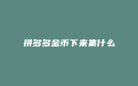 拼多多金币下来集什么